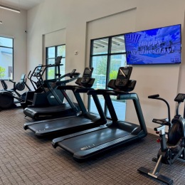 gym with treadmills