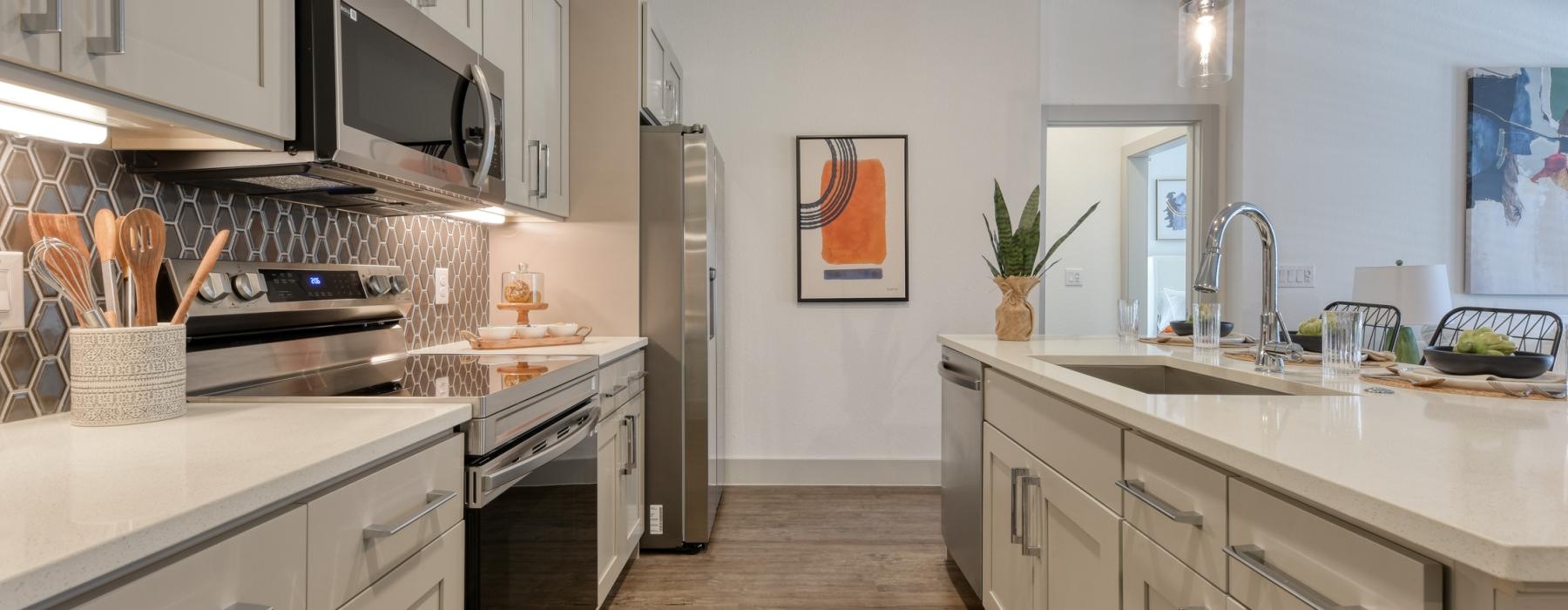 kitchen with large island