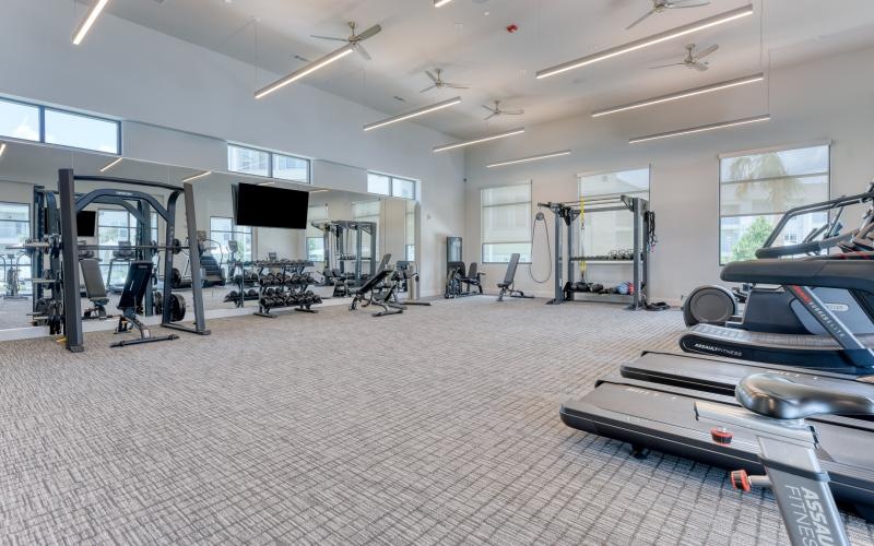 spacious fitness center